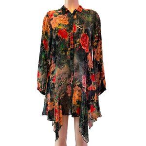 Johnny Was Rossi Burnout Tunic Black Small NWOT